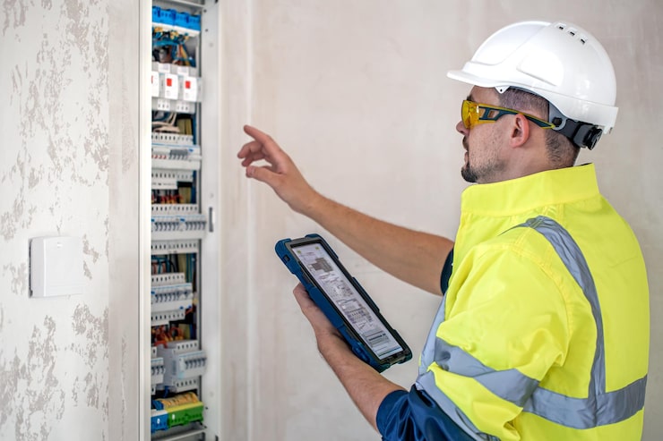 electrical-technician-looking-focused-while-working-switchboard-with-fuses_169016-23922