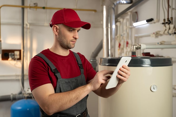 professional-plumber-inspects-water-heater-residential-basement-daytime_353017-2362